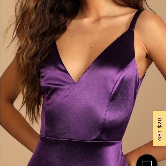 LULUS Purple Satin Dress - Picture 2 of 4